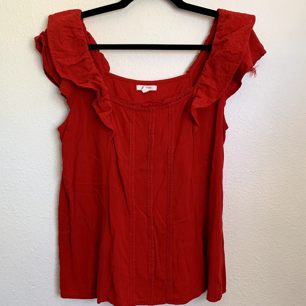 5/$25 Maurices‎ Ruffle Blouse in Red